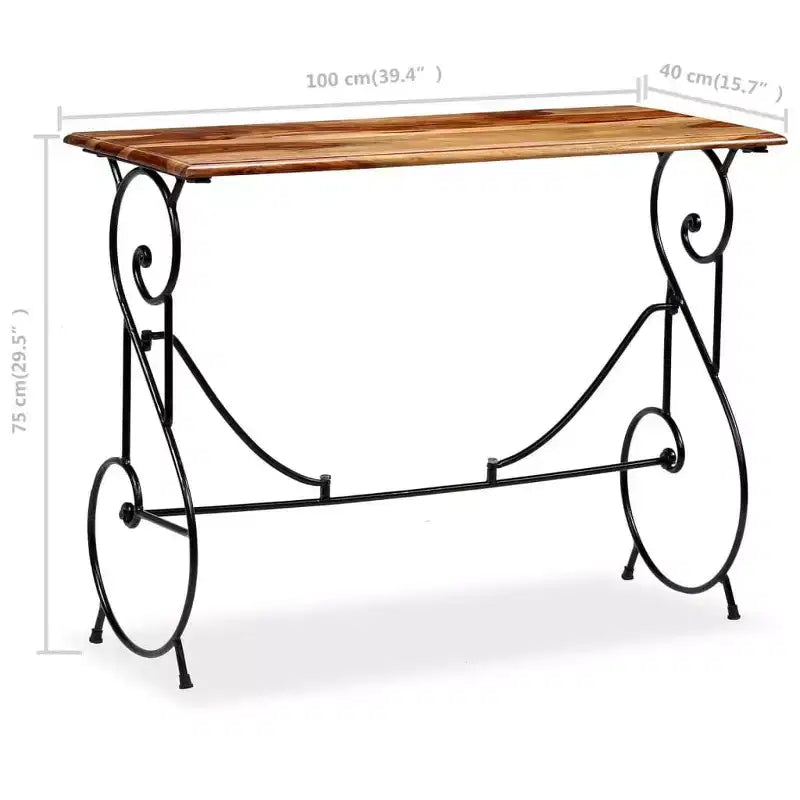 vidaXL Console Table Solid Acacia Wood 39.4x15.7x29.5