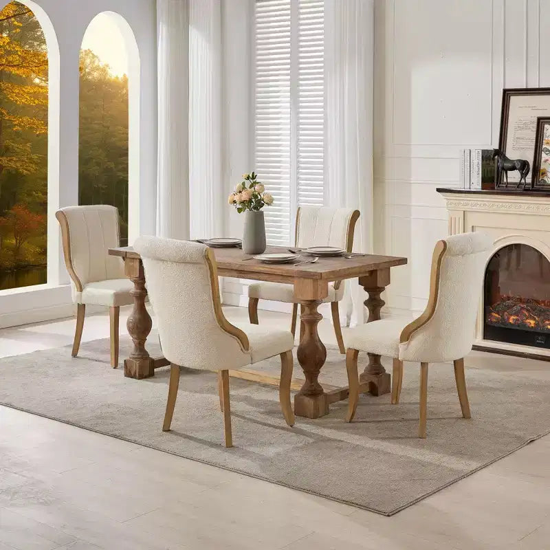 TUYOHW Luxury Velvet Dining Chairs Set of 2,Mid Century Side Chairs with Scroll Back,Solid Rubberwood Dining Room Chairs for Kitchen