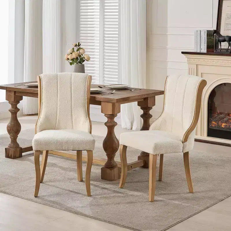 TUYOHW Luxury Velvet Dining Chairs Set of 2,Mid Century Side Chairs with Scroll Back,Solid Rubberwood Dining Room Chairs for Kitchen
