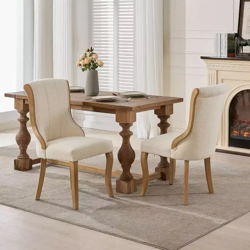 TUYOHW Luxury Velvet Dining Chairs Set of 2,Mid Century Side Chairs with Scroll Back,Solid Rubberwood Dining Room Chairs for Kitchen