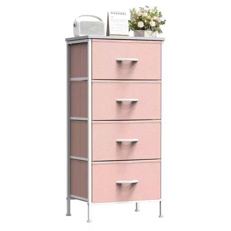 Cozy Tall Dresser with Sturdy Metal Frame 4/5-Drawer Fabric Dresser, Storage Organizer for Living Room, Closets and Bedroom