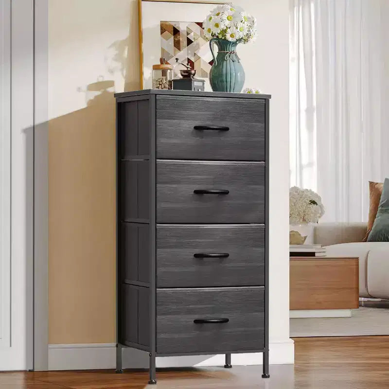 Cozy Tall Dresser with Sturdy Metal Frame 4/5-Drawer Fabric Dresser, Storage Organizer for Living Room, Closets and Bedroom