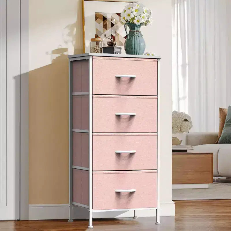 Cozy Tall Dresser with Sturdy Metal Frame 4/5-Drawer Fabric Dresser, Storage Organizer for Living Room, Closets and Bedroom