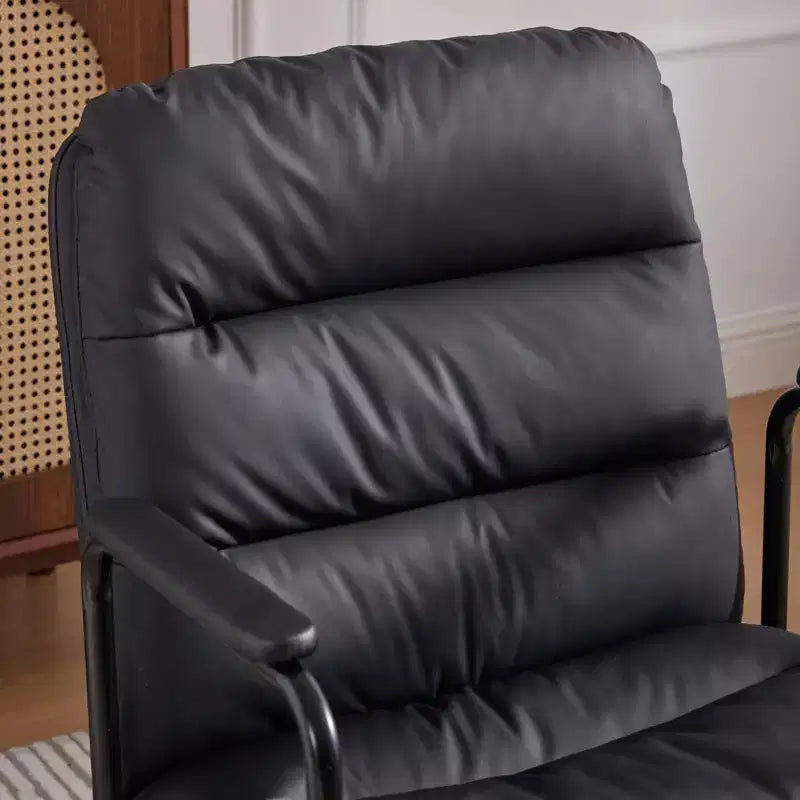 TUYOHW Classic Swivel Office Chair,40Reclining Computer Desk with PU Fabric and Optional Plush Foam Filling,Ergonomic Home Desk Chairs with Wheels