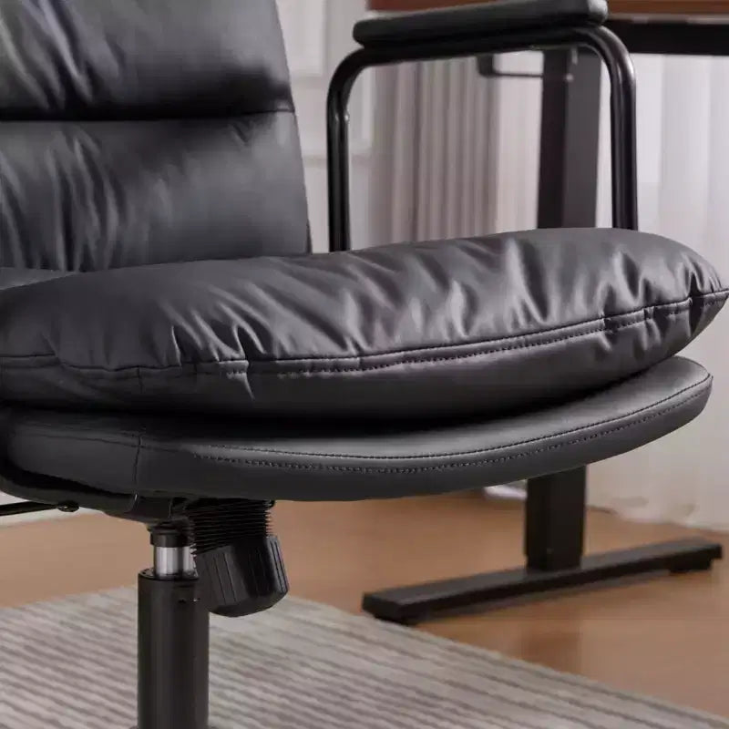TUYOHW Classic Swivel Office Chair,40Reclining Computer Desk with PU Fabric and Optional Plush Foam Filling,Ergonomic Home Desk Chairs with Wheels