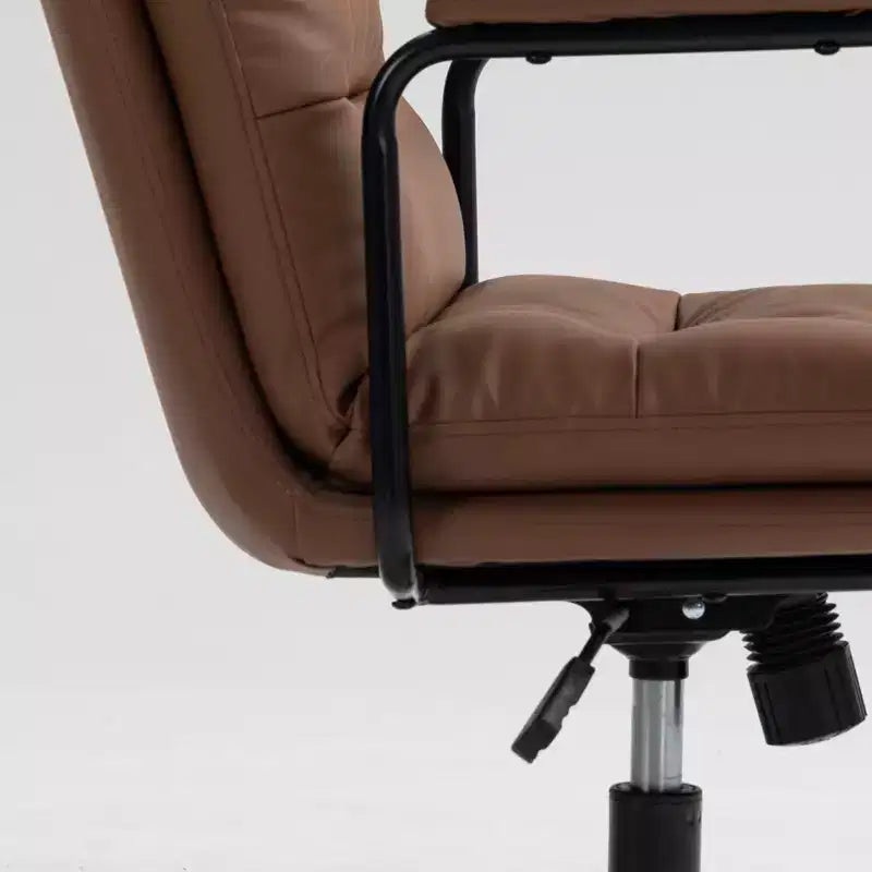 TUYOHW Classic Swivel Office Chair,40Reclining Computer Desk with PU Fabric and Optional Plush Foam Filling,Ergonomic Home Desk Chairs with Wheels