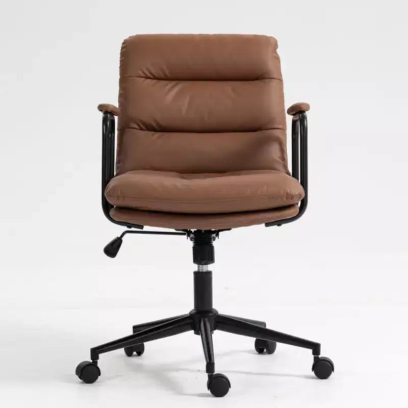 TUYOHW Classic Swivel Office Chair,40Reclining Computer Desk with PU Fabric and Optional Plush Foam Filling,Ergonomic Home Desk Chairs with Wheels