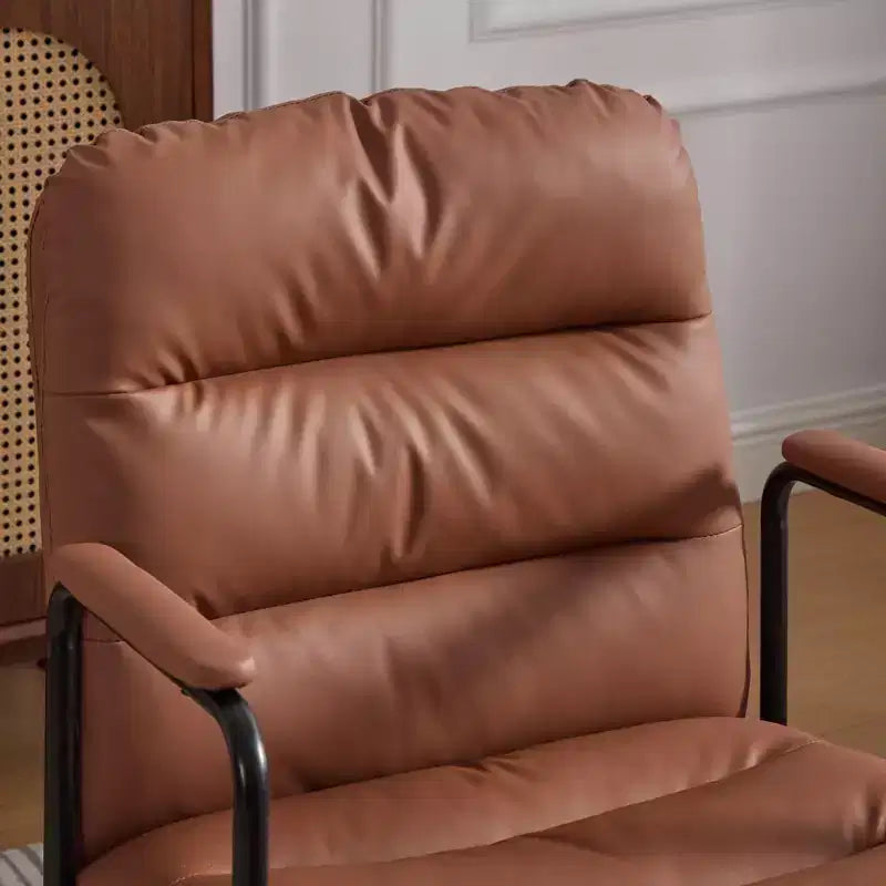 TUYOHW Classic Swivel Office Chair,40Reclining Computer Desk with PU Fabric and Optional Plush Foam Filling,Ergonomic Home Desk Chairs with Wheels