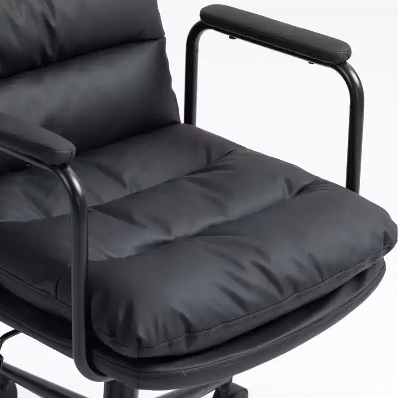 TUYOHW Classic Swivel Office Chair,40Reclining Computer Desk with PU Fabric and Optional Plush Foam Filling,Ergonomic Home Desk Chairs with Wheels