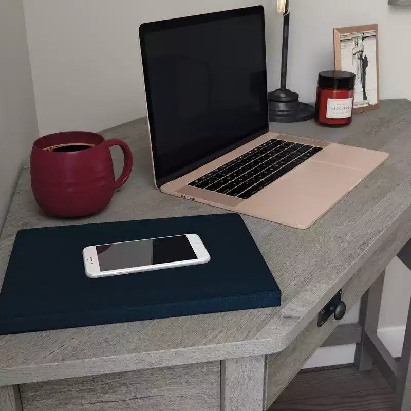 GDFStudio Callen Wood Corner Computer Desk with Keyboard Drawer