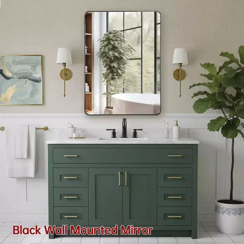Sumerain 20X30'' Wall Mount Bathroom Vanity Mirrors, Aluminum Frame Vertical Horizontal Hanging