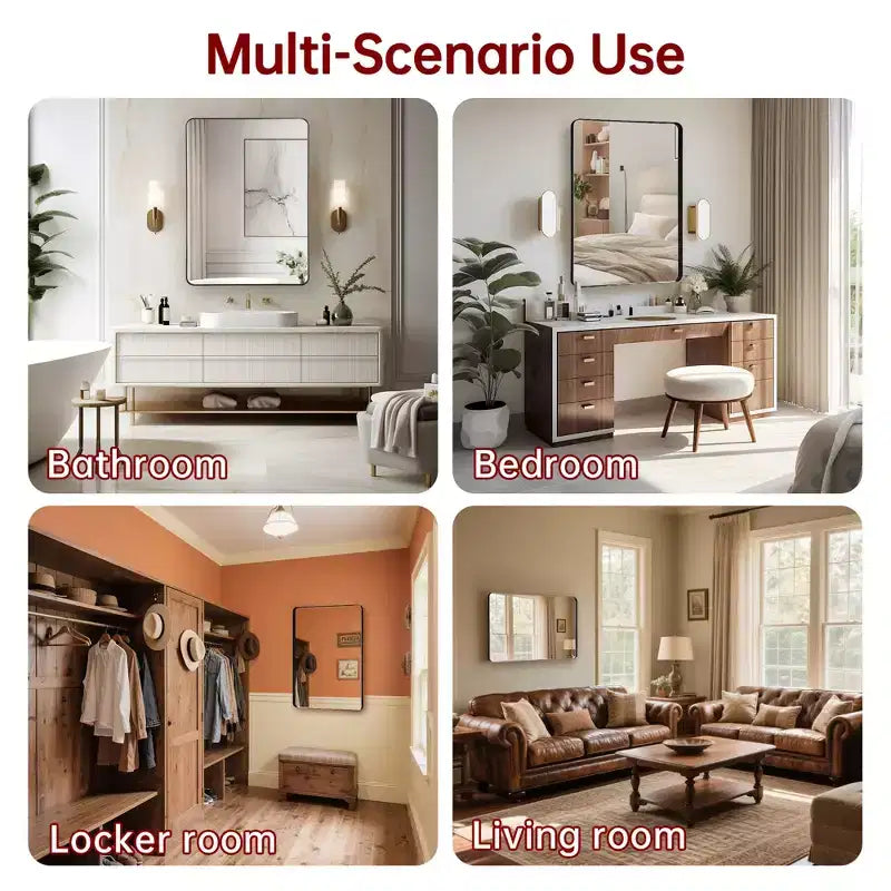 Sumerain 20X30'' Wall Mount Bathroom Vanity Mirrors, Aluminum Frame Vertical Horizontal Hanging