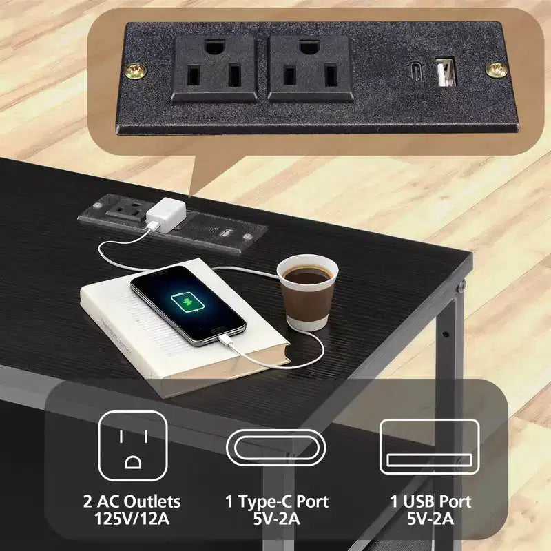 TUYOHW LED Light Strip Nightstand with 3/4/5 Fabric Drawers,Bedside Table with Charging Station & Open Shelf Storage,End Table for Bedroom,Entryway