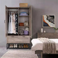 Armoire Vintage Gray 2 Doors 2 Drawers