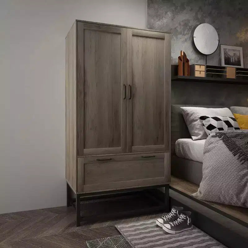 Armoire Vintage Gray 2 Doors 2 Drawers