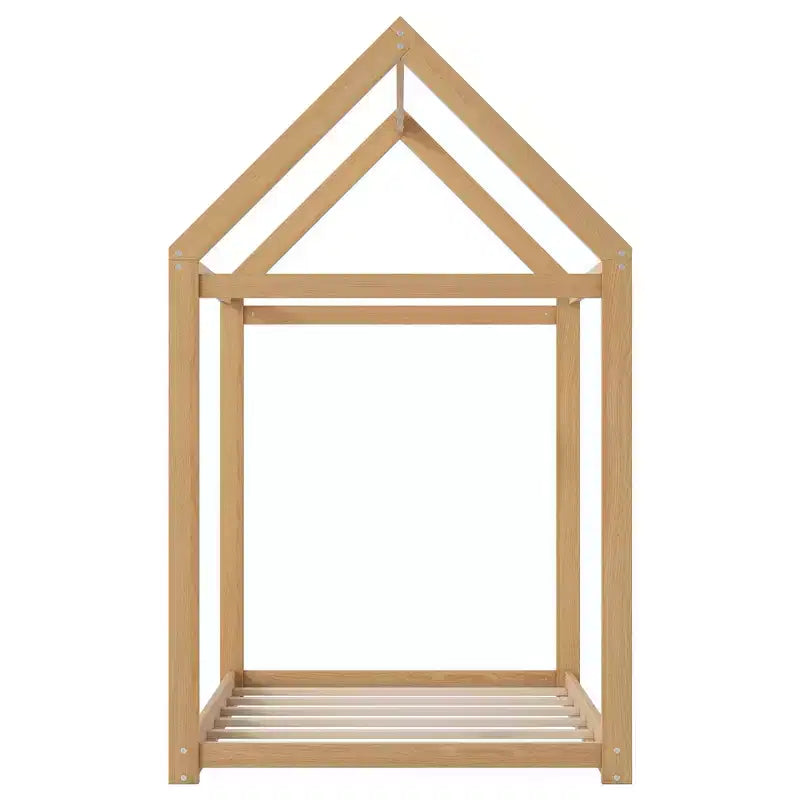 TUYOHW House Floor Bed Solid Pine Wood Frame,Twin Size Kids Montessori Bed with Slats Support,400lbs Capacity,No Box Spring Required