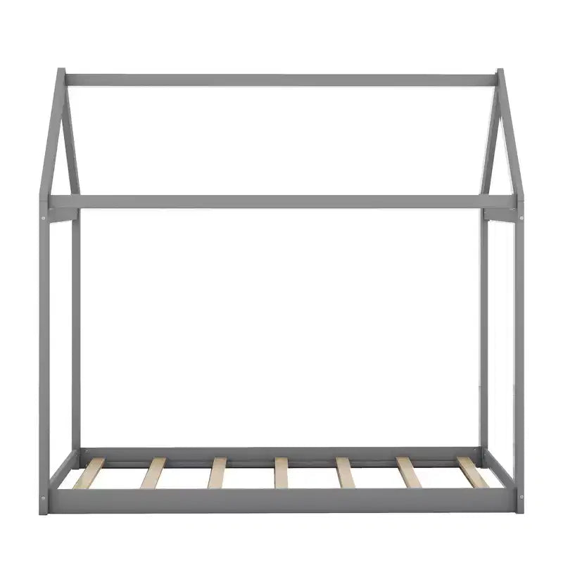TUYOHW House Floor Bed Solid Pine Wood Frame,Twin Size Kids Montessori Bed with Slats Support,400lbs Capacity,No Box Spring Required