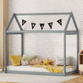 TUYOHW House Floor Bed Solid Pine Wood Frame,Twin Size Kids Montessori Bed with Slats Support,400lbs Capacity,No Box Spring Required