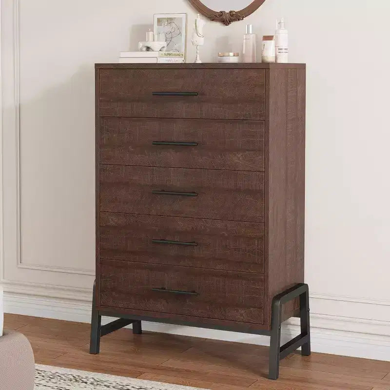 Acekool 6 Drawer Dresser, 50 Inch High Storage Cabinet for Living Room