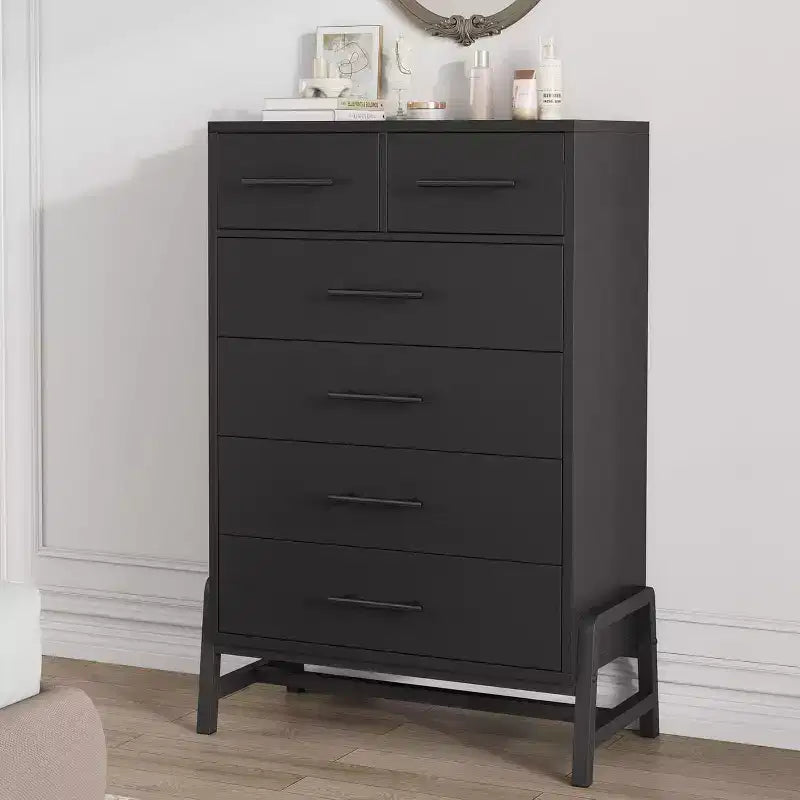 Acekool 6 Drawer Dresser, 50 Inch High Storage Cabinet for Living Room