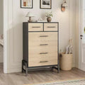 Acekool 6 Drawer Dresser, 50 Inch High Storage Cabinet for Living Room