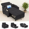 Garvee 3-in-1 Convertible Sleeper Chair Bed - Sofa Bed with Adjustable Backrest, USB Charging, Cup Holders & Side Pockets,for Living Rooms & Bedrooms
