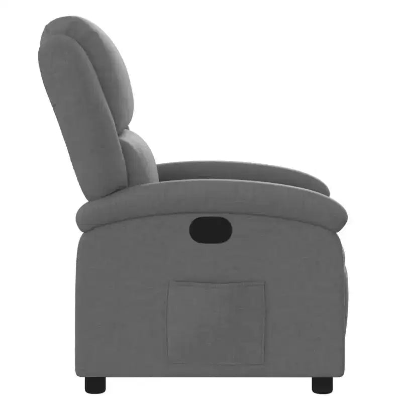 vidaXL Recliner Chair Wingback Reclining Push Armchair for Elderly Fabric - Dark Gray Manual Push Back No Massage