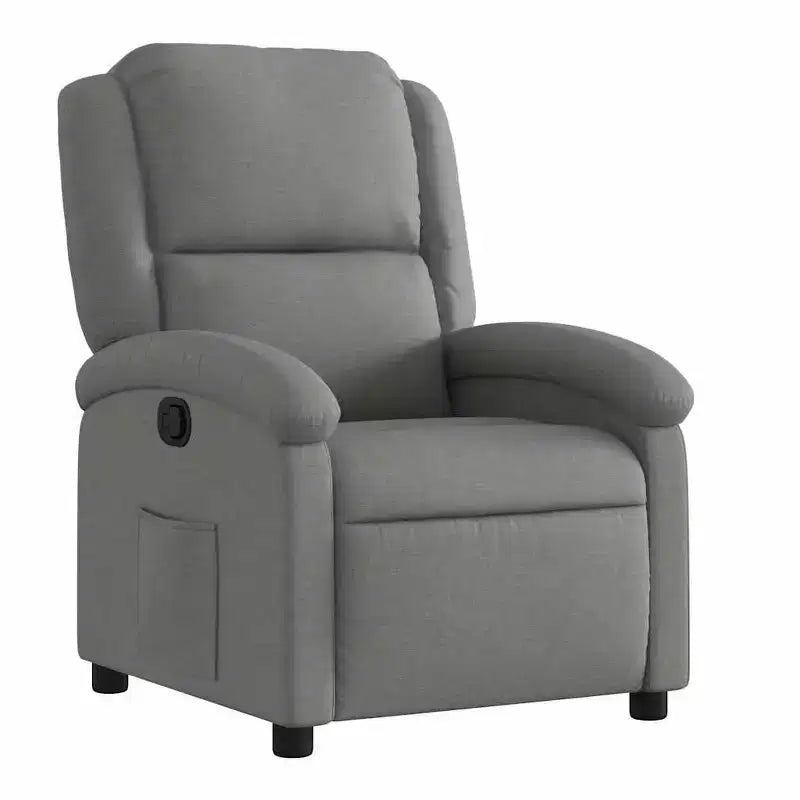 vidaXL Recliner Chair Wingback Reclining Push Armchair for Elderly Fabric - Dark Gray Manual Push Back No Massage