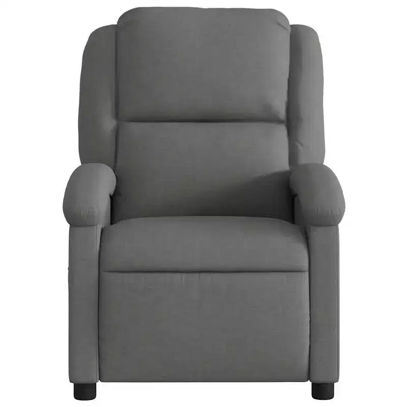 vidaXL Recliner Chair Wingback Reclining Push Armchair for Elderly Fabric - Dark Gray Manual Push Back No Massage