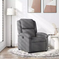 vidaXL Recliner Chair Wingback Reclining Push Armchair for Elderly Fabric - Dark Gray Manual Push Back No Massage