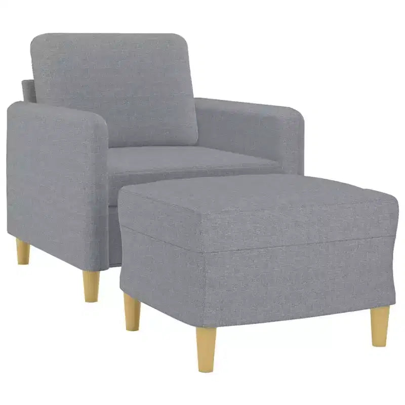 vidaXL Sofa Chair Single Sofa Armchair with Footstool for Living Room Fabric