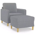 vidaXL Sofa Chair Single Sofa Armchair with Footstool for Living Room Fabric