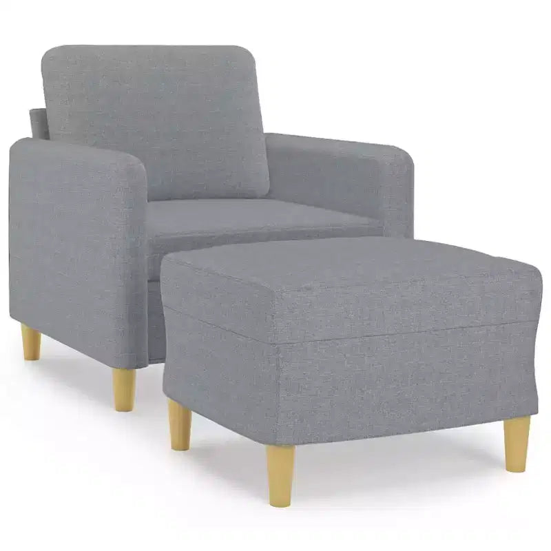 vidaXL Sofa Chair Single Sofa Armchair with Footstool for Living Room Fabric