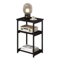 Bamboo 3 Tier End Table, Laptop Desk for Small space, 4030 cm, 50 lb Load, Tilt-Top & Cup Groove, 7cm Slim Storage, for Couch, Bed, RV Table
