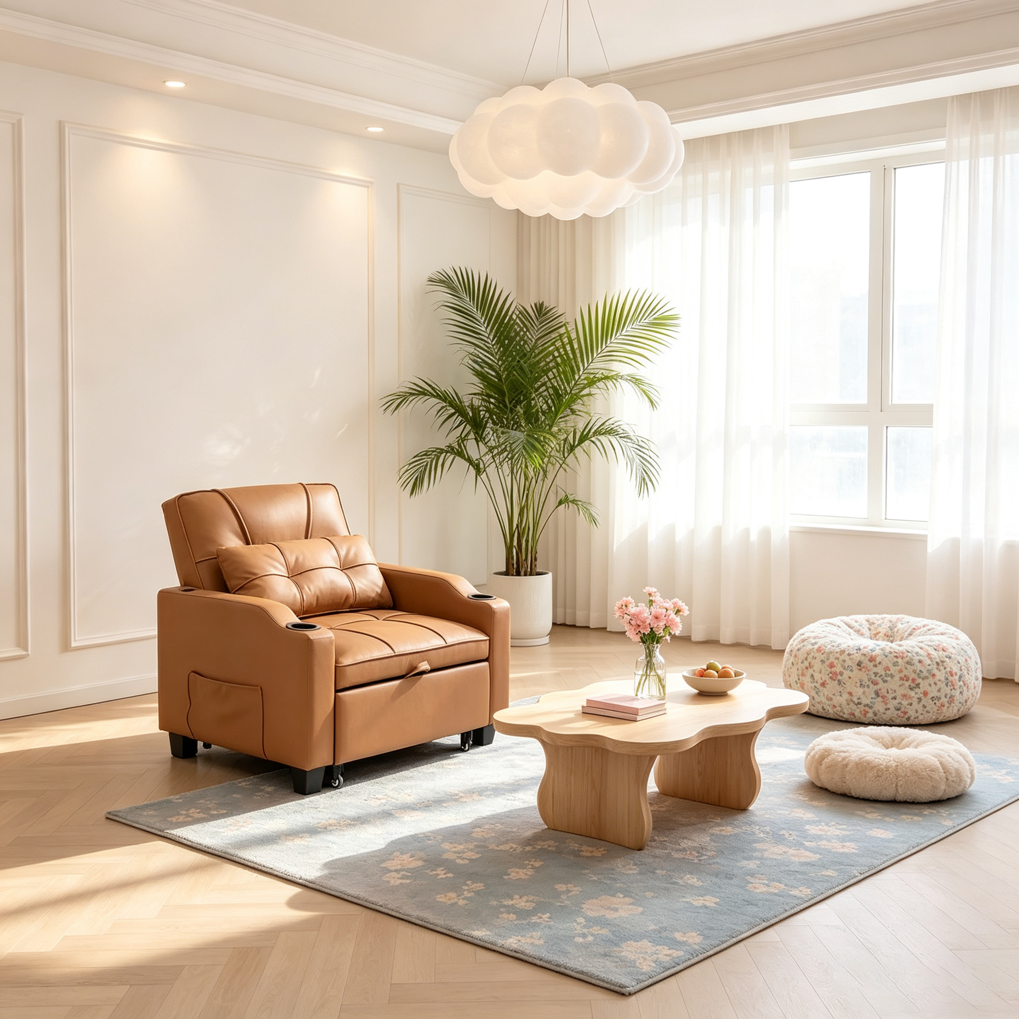 Fauteuil lit convertible 3-en-1 avec dossier réglable