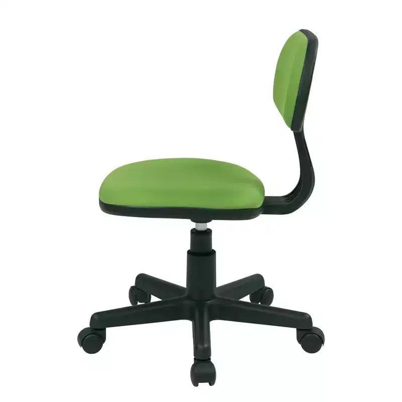 OSP Home Furnishings Student Task Chair Green: Upholstered Office, Computer & Rolling Chair with Swivel, Adjustable Height