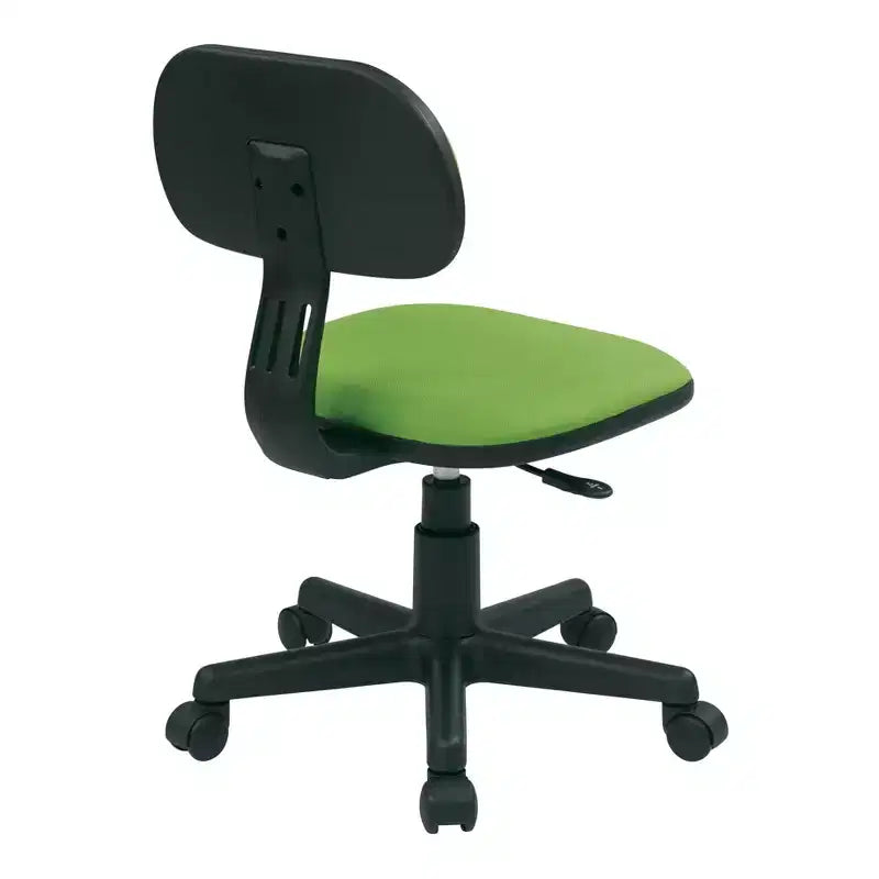 OSP Home Furnishings Student Task Chair Green: Upholstered Office, Computer & Rolling Chair with Swivel, Adjustable Height