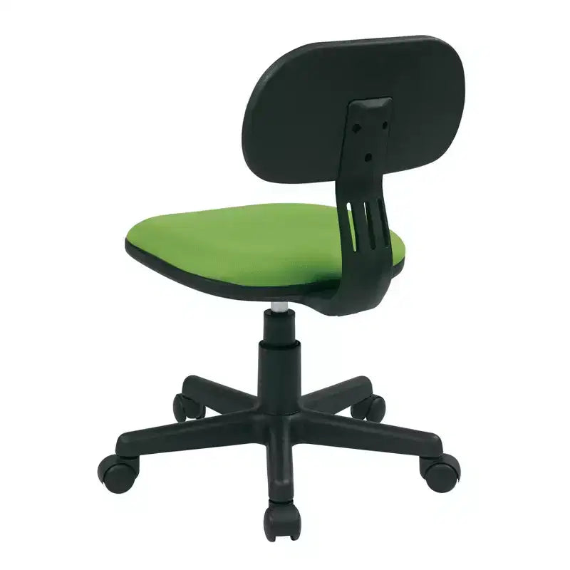 OSP Home Furnishings Student Task Chair Green: Upholstered Office, Computer & Rolling Chair with Swivel, Adjustable Height
