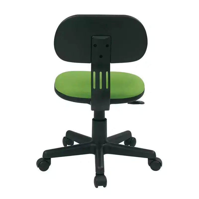 OSP Home Furnishings Student Task Chair Green: Upholstered Office, Computer & Rolling Chair with Swivel, Adjustable Height