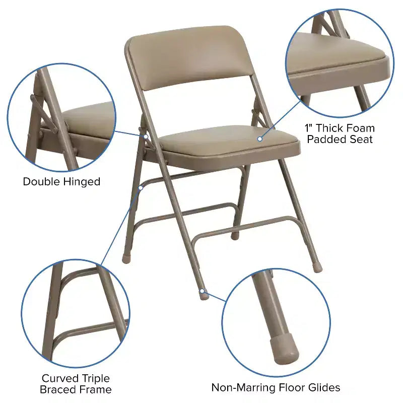 Flash Furniture HERCULES Series Metal Folding Chairs with Padded Seats