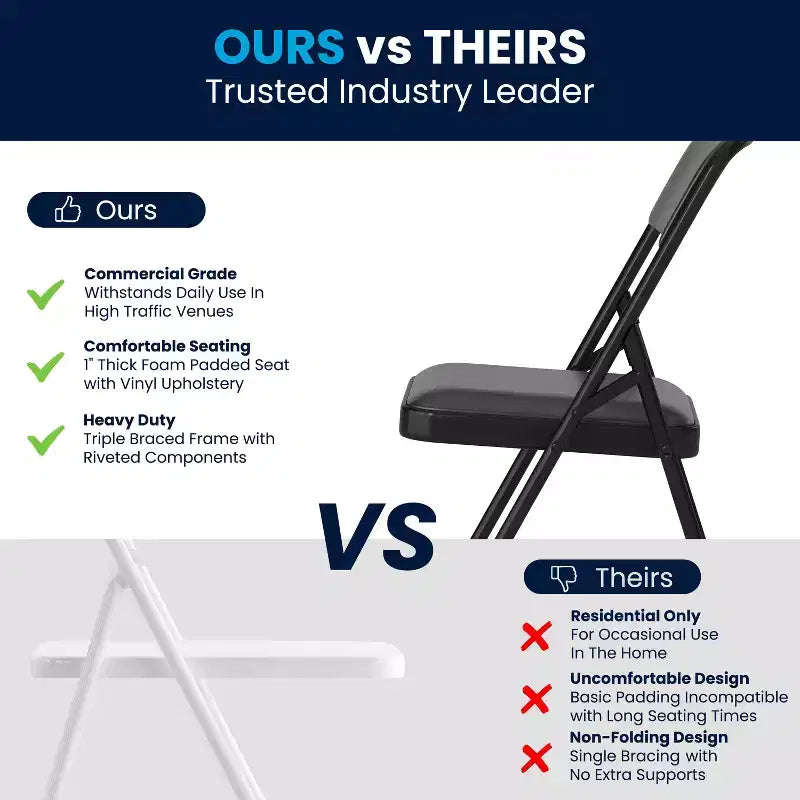 Flash Furniture HERCULES Series Metal Folding Chairs with Padded Seats
