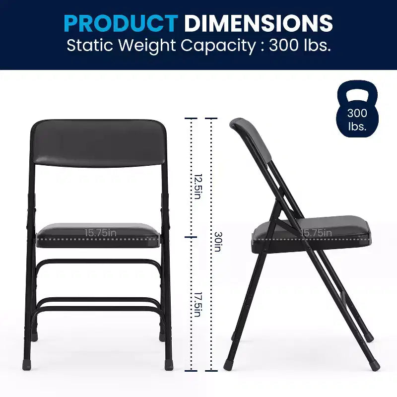 Flash Furniture HERCULES Series Metal Folding Chairs with Padded Seats