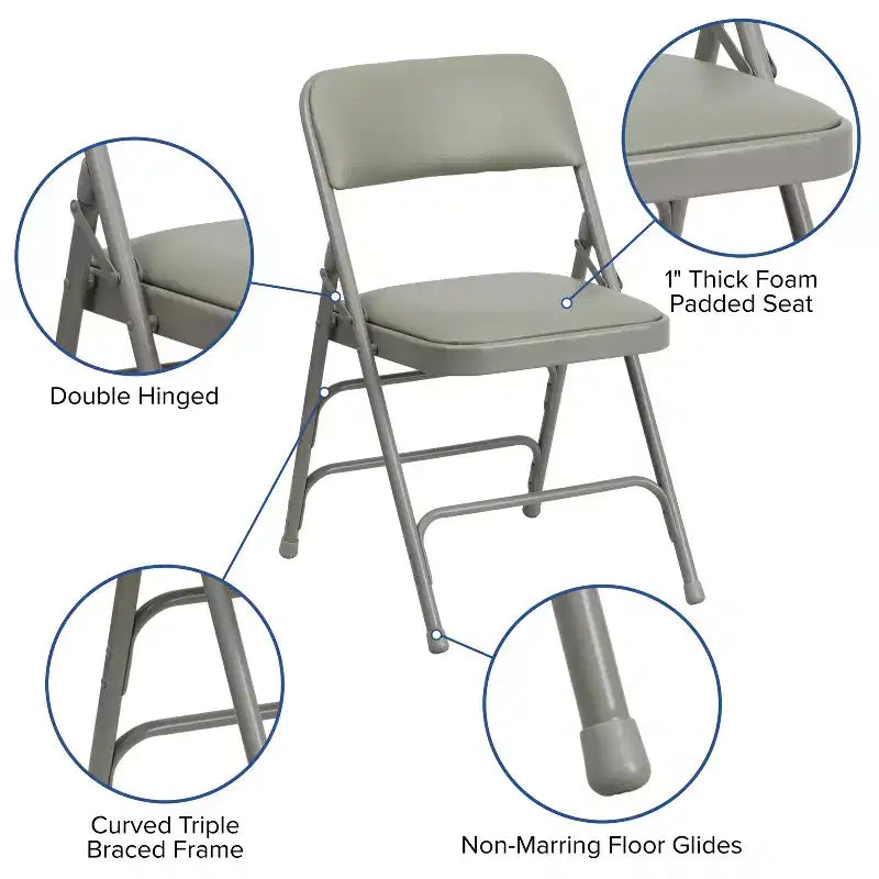 Flash Furniture HERCULES Series Metal Folding Chairs with Padded Seats