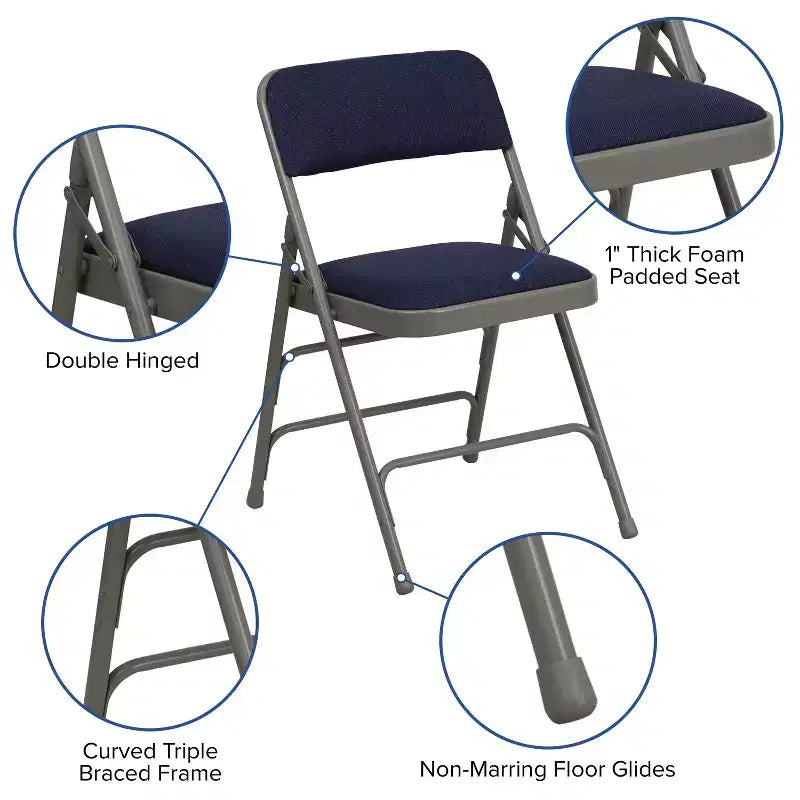 Flash Furniture HERCULES Series Metal Folding Chairs with Padded Seats