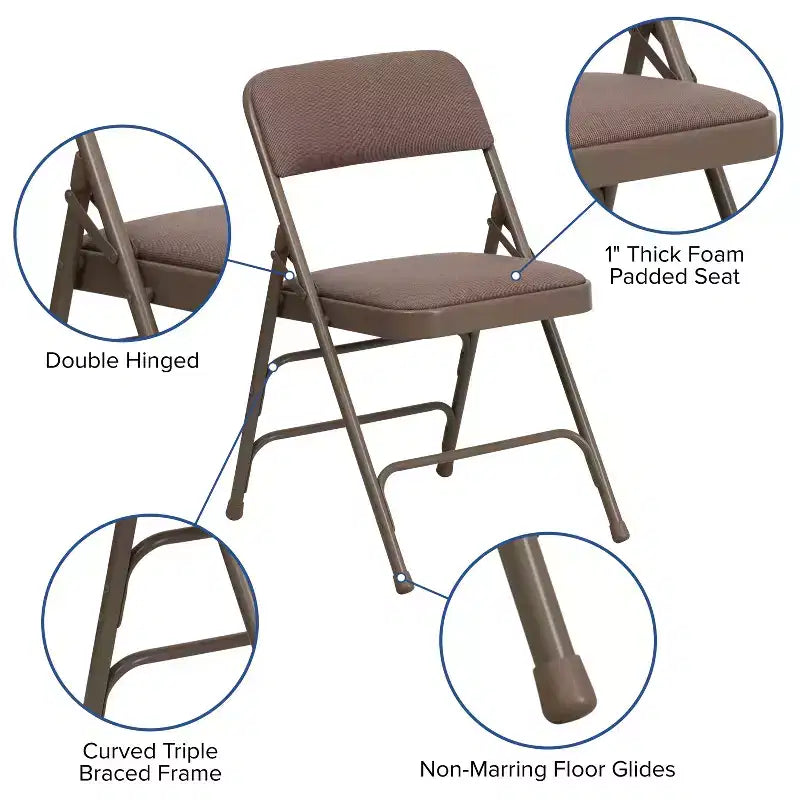 Flash Furniture HERCULES Series Metal Folding Chairs with Padded Seats