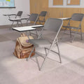 Emma and Oliver Premium Steel Folding Right Handed Tablet Arm Chair