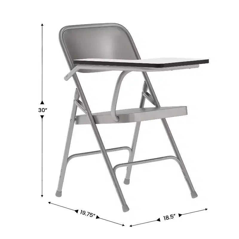 Emma and Oliver Premium Steel Folding Right Handed Tablet Arm Chair