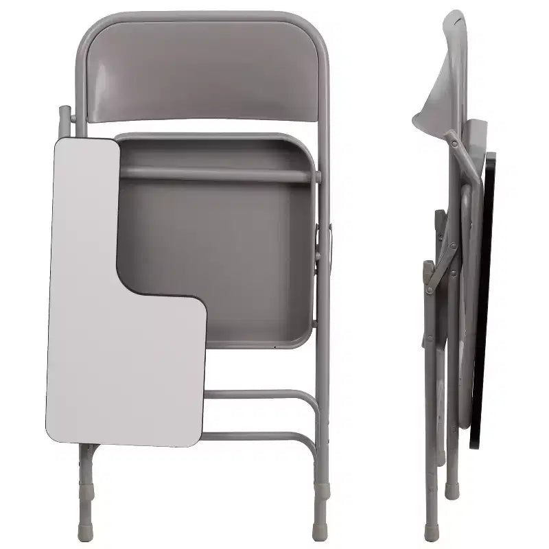 Emma and Oliver Premium Steel Folding Right Handed Tablet Arm Chair