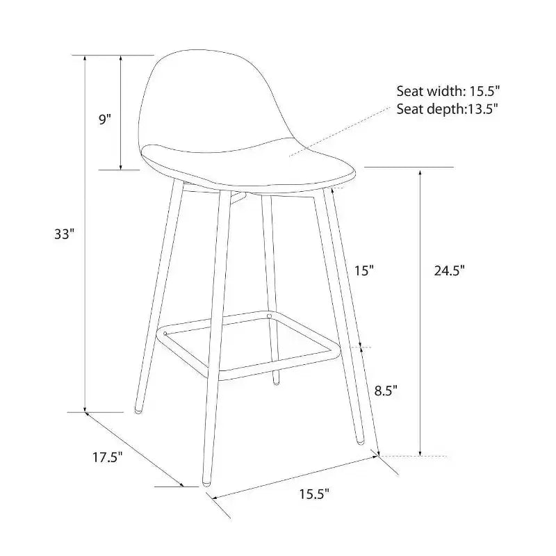 24.5 Copley Counter Height Barstool with Footrest - Threshold