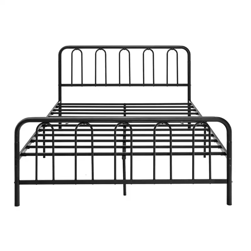 Costway Stylish Queen Size Metal Bed Frame Platform Bed Base w/ Headboard & Footboard
